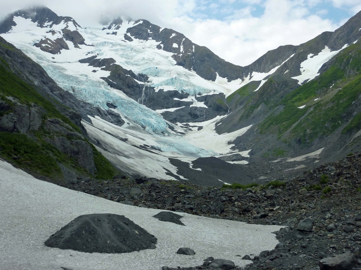 Byron Glacier at the end of the short Byron Glacier trail in Portage Valley